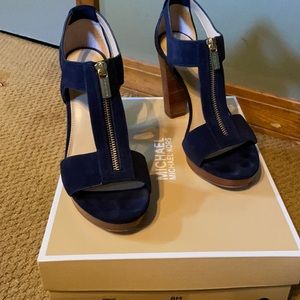Michael Kors blue suede shoes